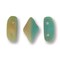 GemDuo 2-Hole Diamond Shaped Bead, Duet Gold Turquoise Ivory Matte, GD63132-84110, 7.5 grams